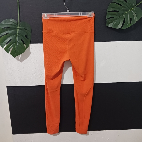 Women Orange fit ribbed leggings - Picture 6 of 11